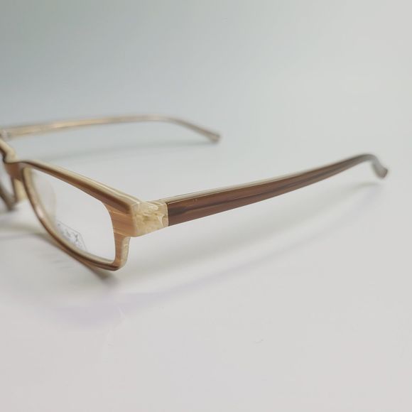 O&X New York OP-41 eyeglasses beige brown rectangular full frame 53-17 140 C7 - Picture 5 of 11